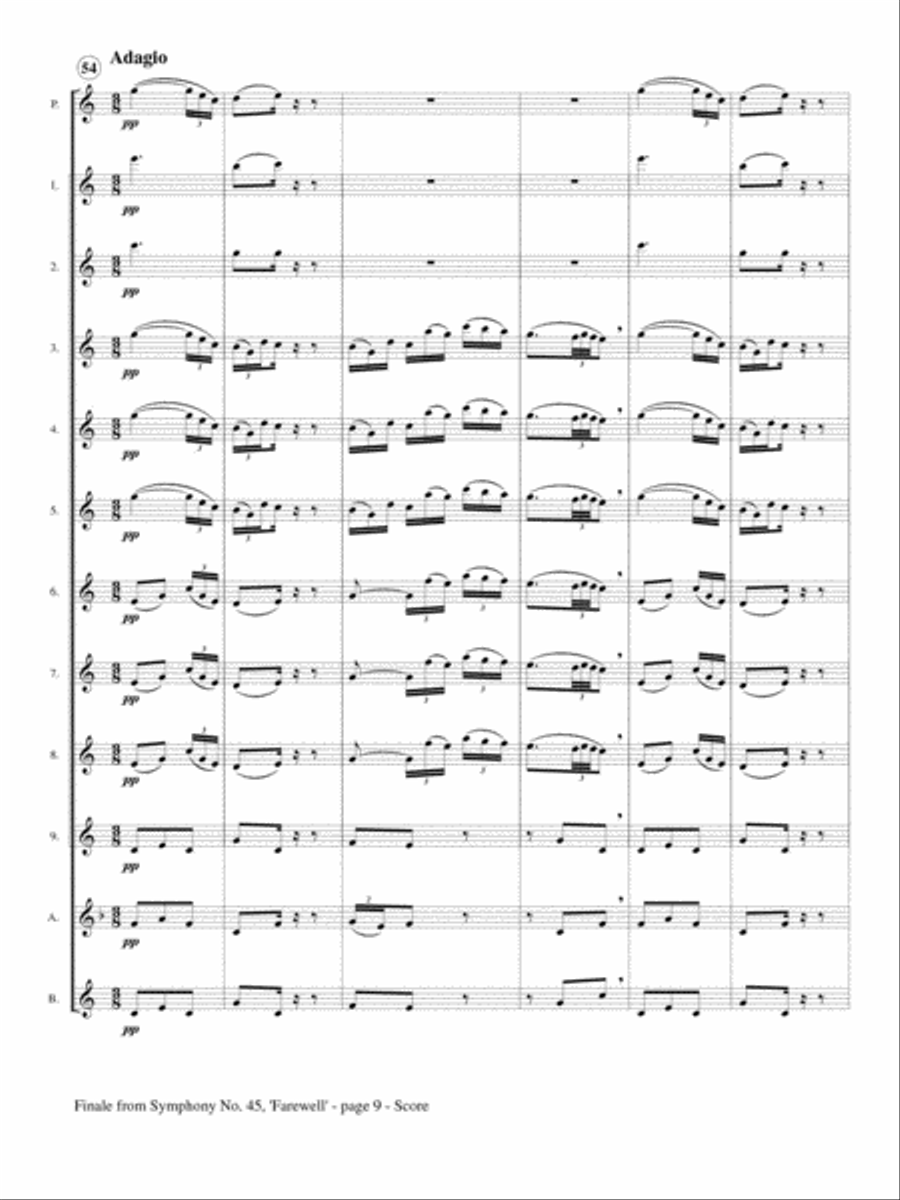 Farewell Symphony for Flute Choir Flute Choir scores gallery preview page 3