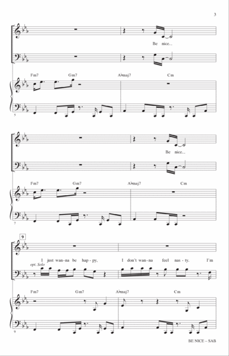 Be Nice (feat. Snoop Dogg) (arr. Alan Billingsley) 3-Part scores gallery preview page 2