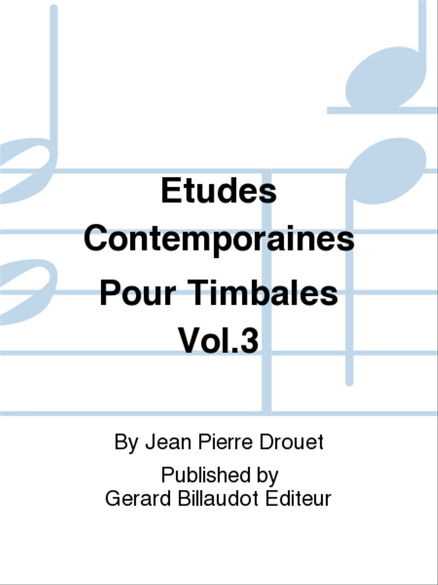 Etudes Contemporaines Pour Timbales Vol. 3 Chamber Music - Sheet Music