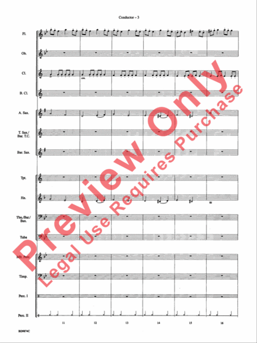 Variant on an Old English Carol Concert Band scores gallery preview page 6