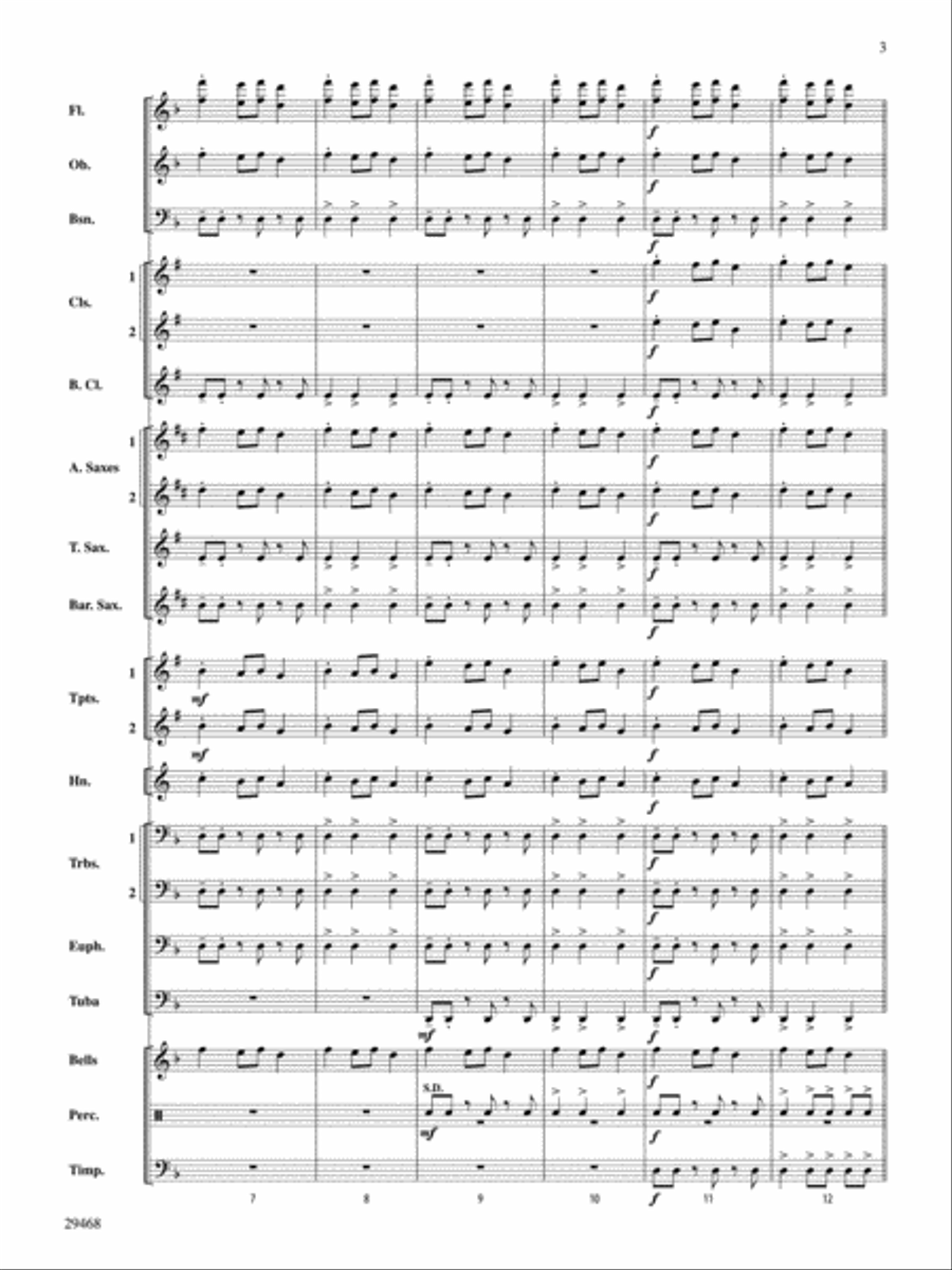 Carol of the Bells Concert Band scores gallery preview page 3