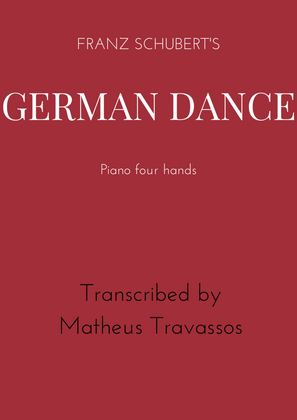 Franz Schubert's German Dance for four hands piano