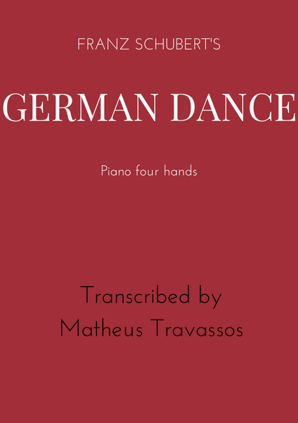 Franz Schubert's German Dance for four hands piano image number null