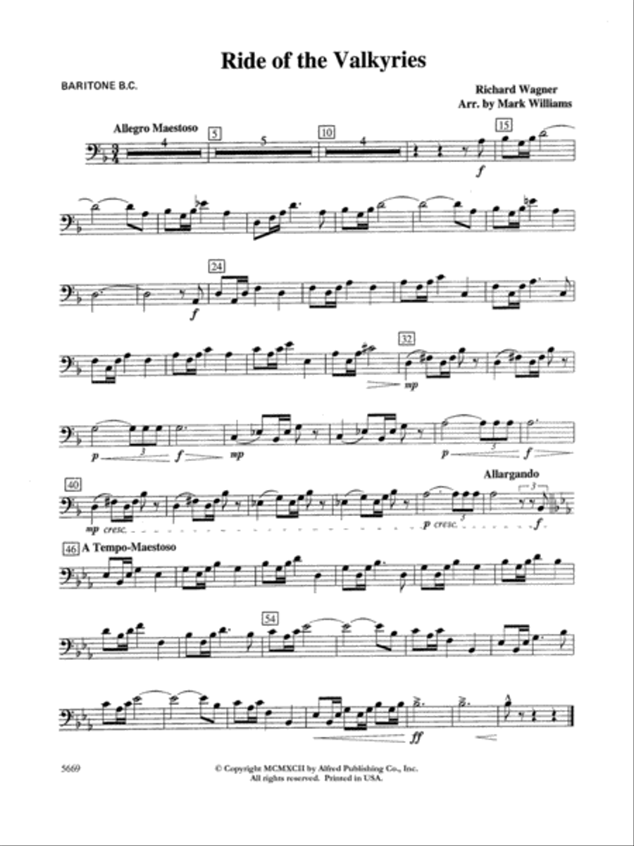 Ride of the Valkyries: Baritone B.C. Concert Band scores gallery preview page 1
