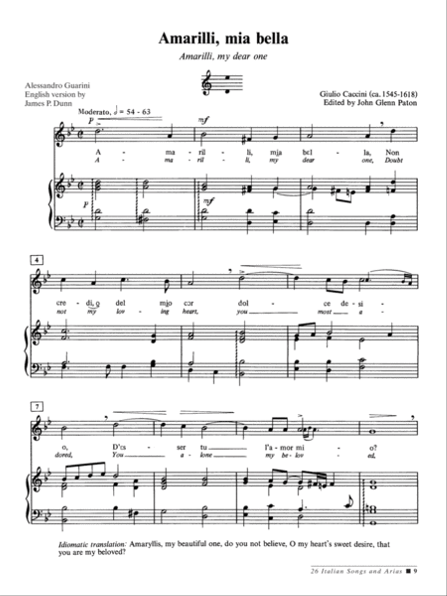 26 Italian Songs and Arias - Medium High Voice (Book) High Voice scores gallery preview page 3