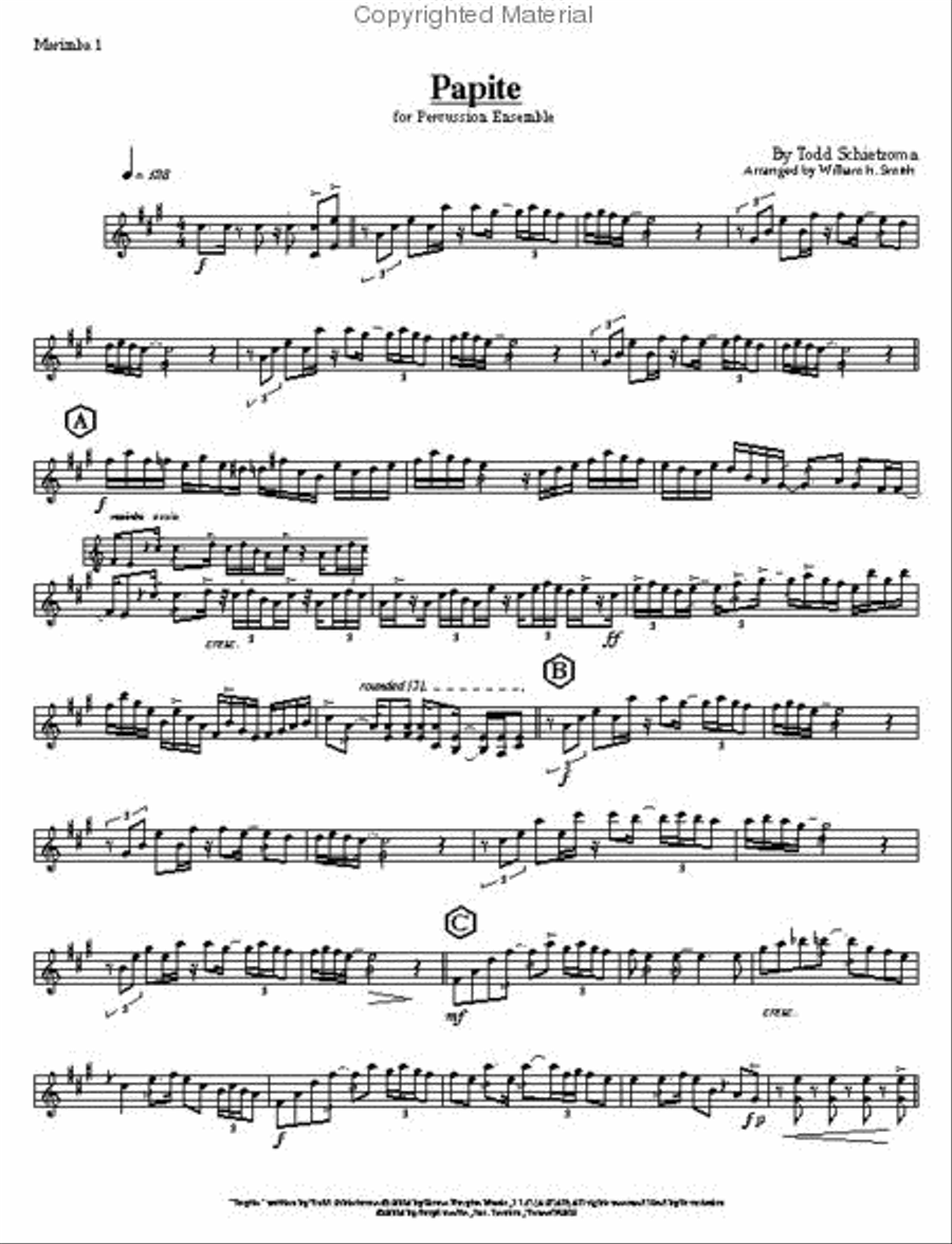 Papite Percussion Ensemble scores gallery preview page 4