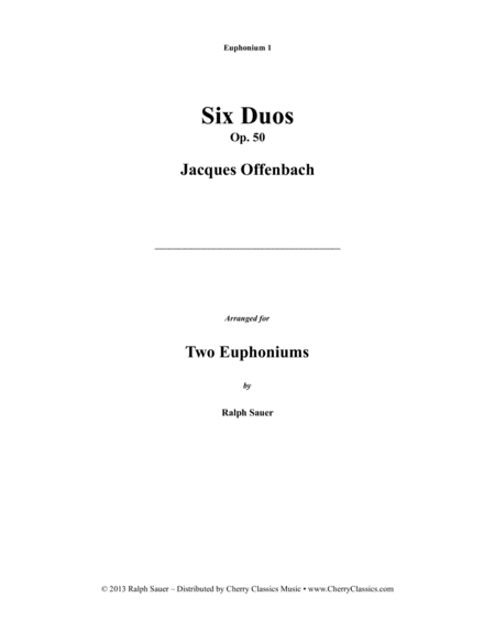 Six Duos for Euphoniums