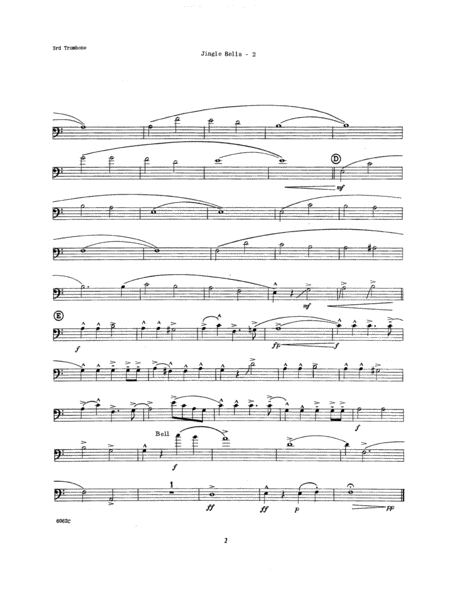 Ten Christmas Carols For Trombone Quintet/3rd Trombone