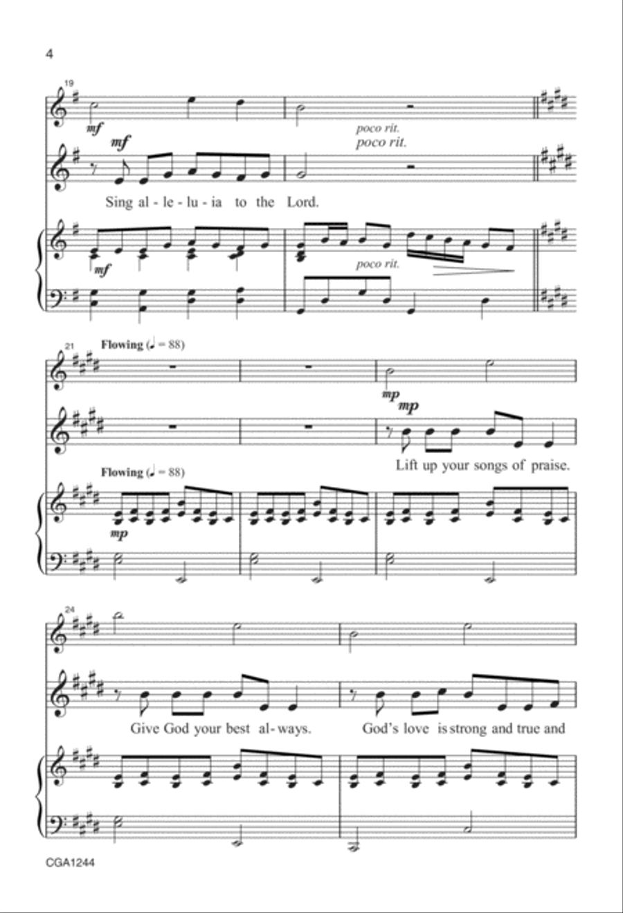Sing Alleluia to the Lord Unison Choir scores gallery preview page 4