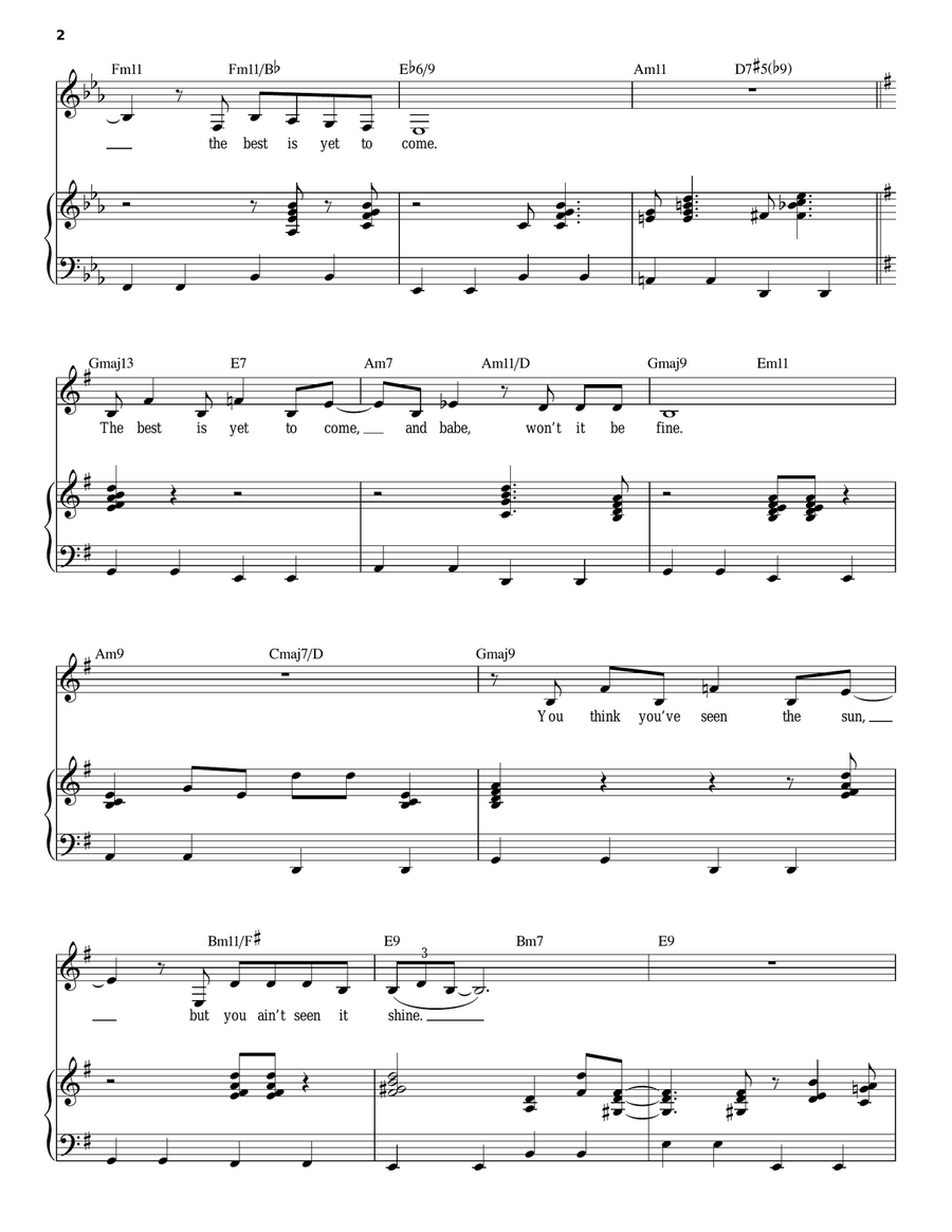 The Best Is Yet To Come The Best Is Yet To Come Piano, Vocal scores gallery preview page 2