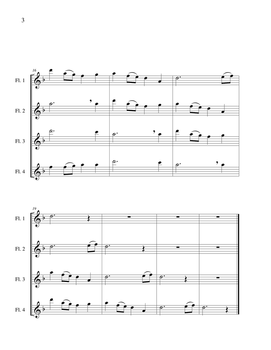 Farewell, Good Friends - Flute Quartet Flute Quartet scores gallery preview page 5