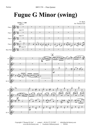 Fugue G Minor - Called The Little - BWV 578 - Swing - Flute Quintet