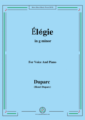 Duparc-Élégie in g minor