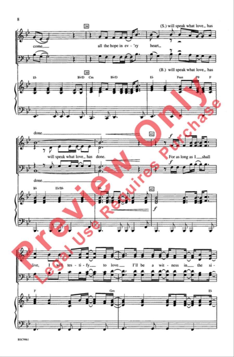 Testify to Love 4-Part scores gallery preview page 7