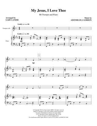 MY JESUS I LOVE THEE (Bb Trumpet/Piano and Trp Part)