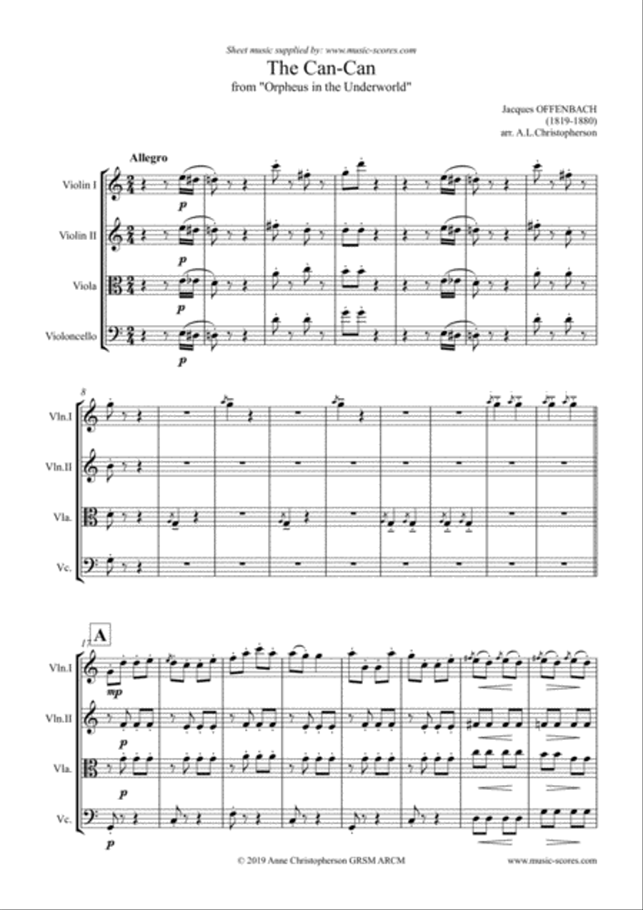 Can Can from Orfeus in the Underworld - String Quartet String Quartet scores gallery preview page 1
