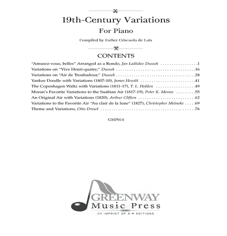 19th-Century Variations for Piano