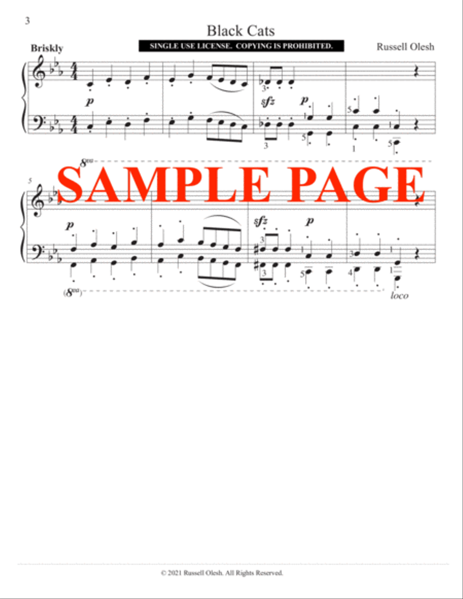 Three Halloween Pieces Piano Solo scores gallery preview page 4