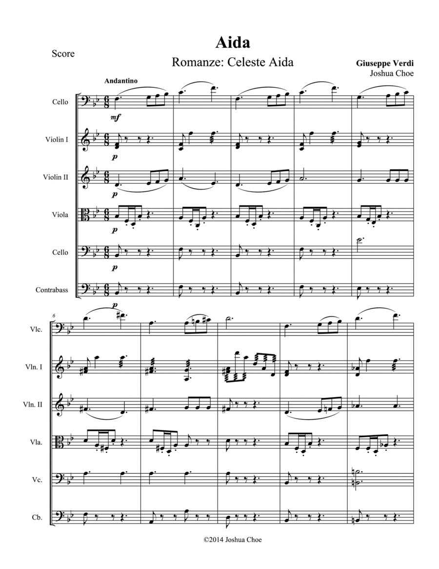 Celeste Aida String Orchestra scores gallery preview page 1