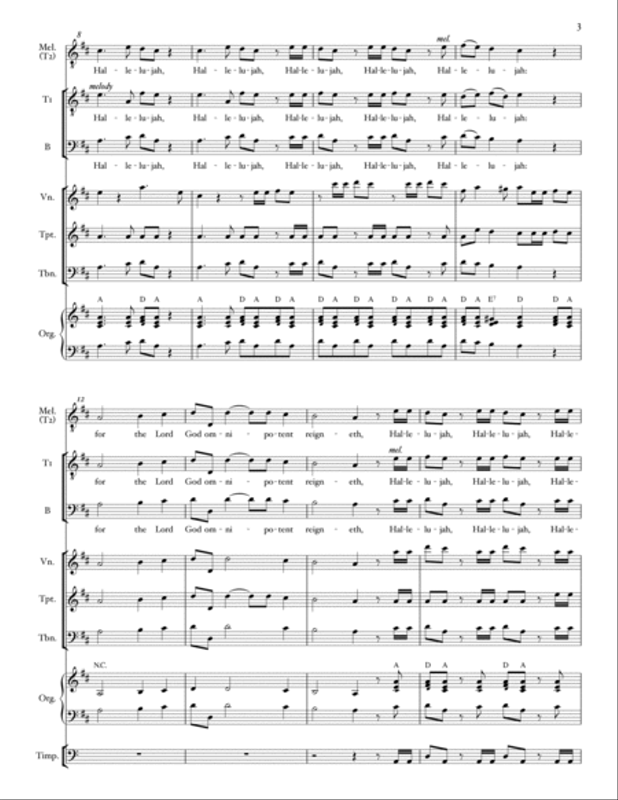Hallelujah (from “MESSIAH”) for Men’s Chorus (TTB) – FULL SCORE TTB scores gallery preview page 2