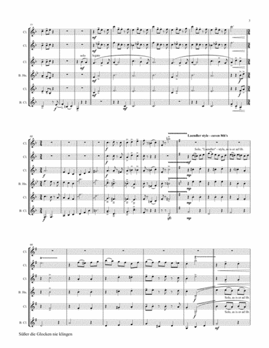 Süßer die Glocken nie klingen - German Christmas Song - Clarinet Quintet image number null