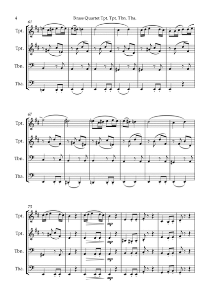 Beethoven Symphony 7 Movement 2 Allegretto for Brass Quartet 2 Trumpet Trombone Tuba image number null