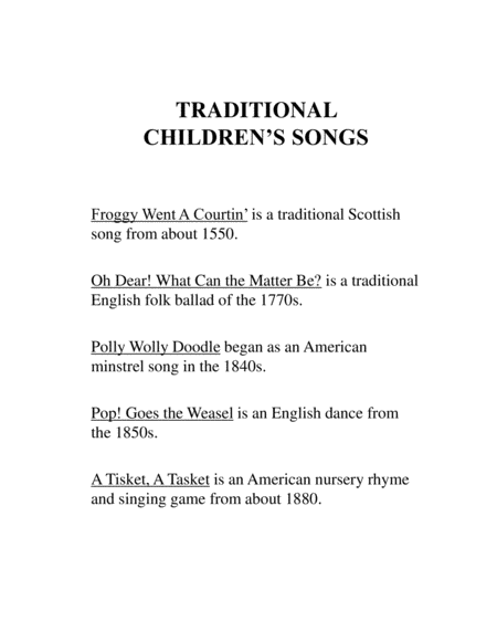 Five Traditional Children's Songs for Recorder Trio - Score Only image number null