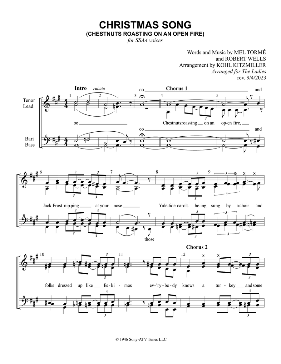 The Christmas Song (chestnuts Roasting On An Open Fire) SSAA scores gallery preview page 2