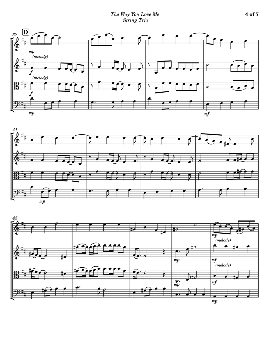 The Way You Love Me String Trio scores gallery preview page 4