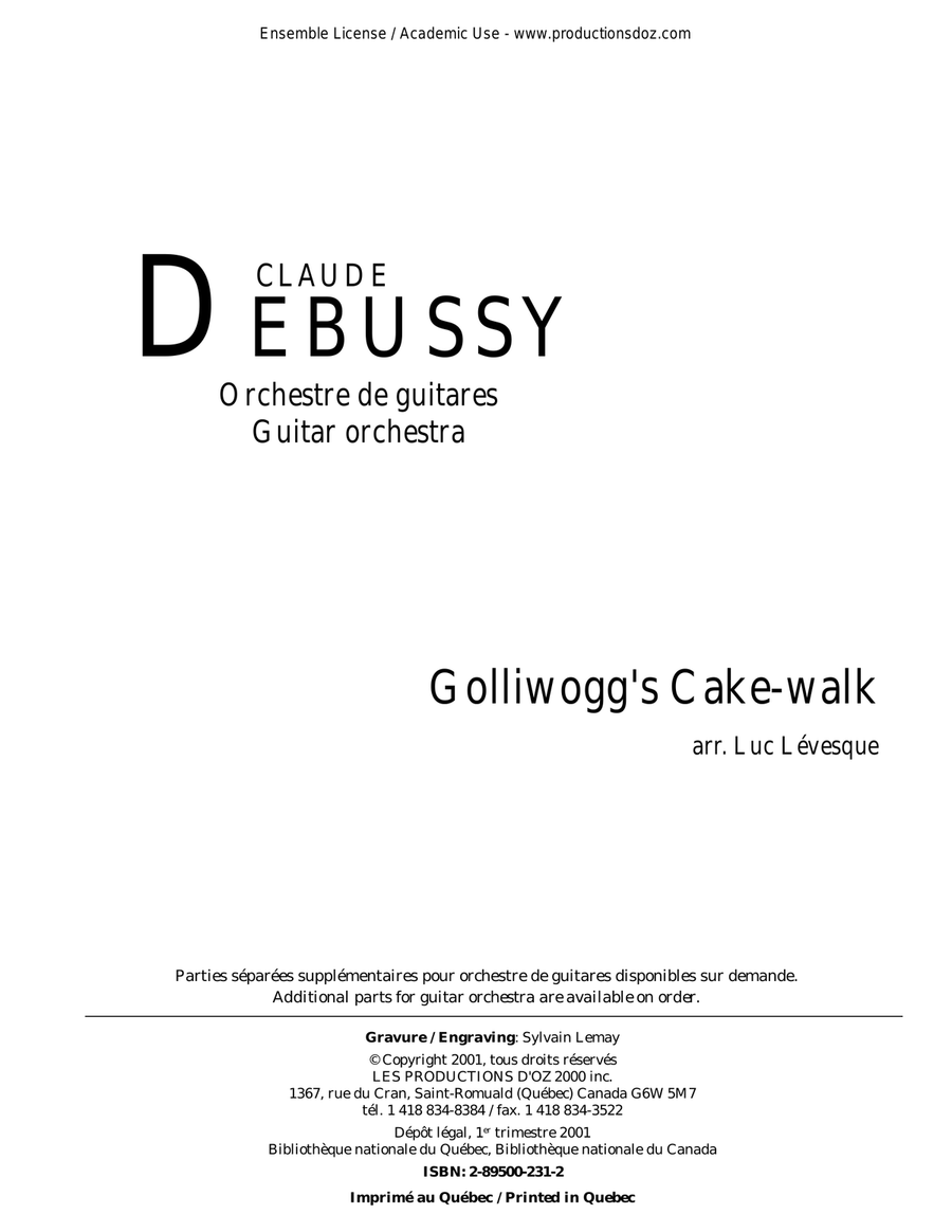 Golliwogg's Cake-walk Guitar Ensemble scores gallery preview page 1