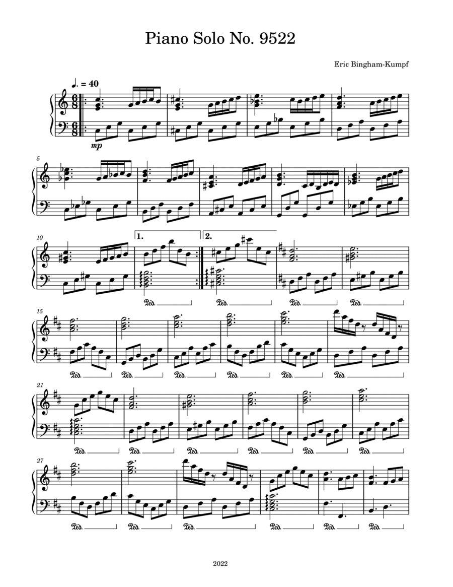 Piano Solo No. 9522 Piano Solo scores gallery preview page 1