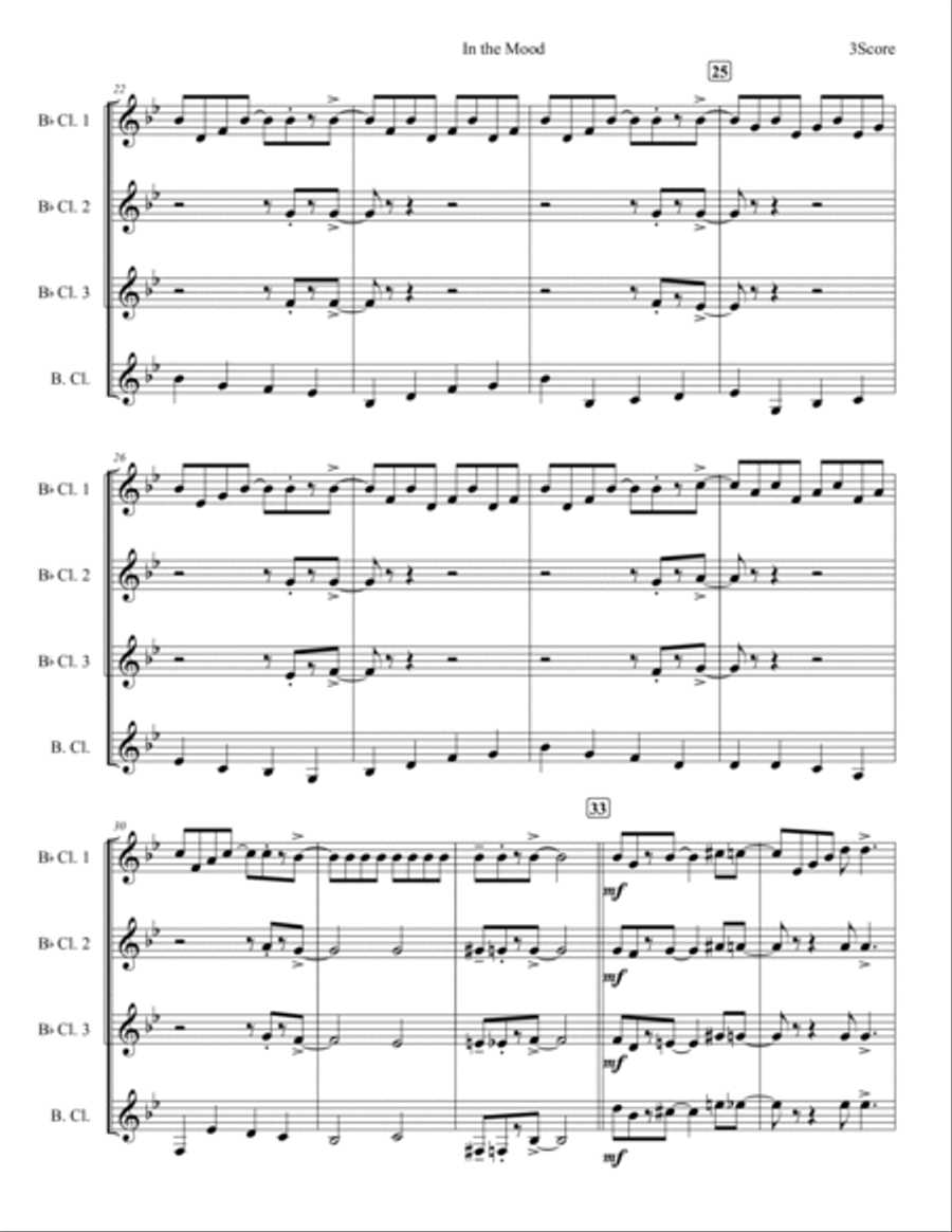 In The Mood Woodwind Quartet scores gallery preview page 4
