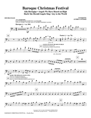 Book cover for Baroque Christmas Festival (Medley) - Double Bass