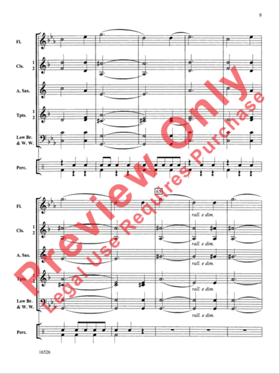 Theme from The Moldau Concert Band scores gallery preview page 10