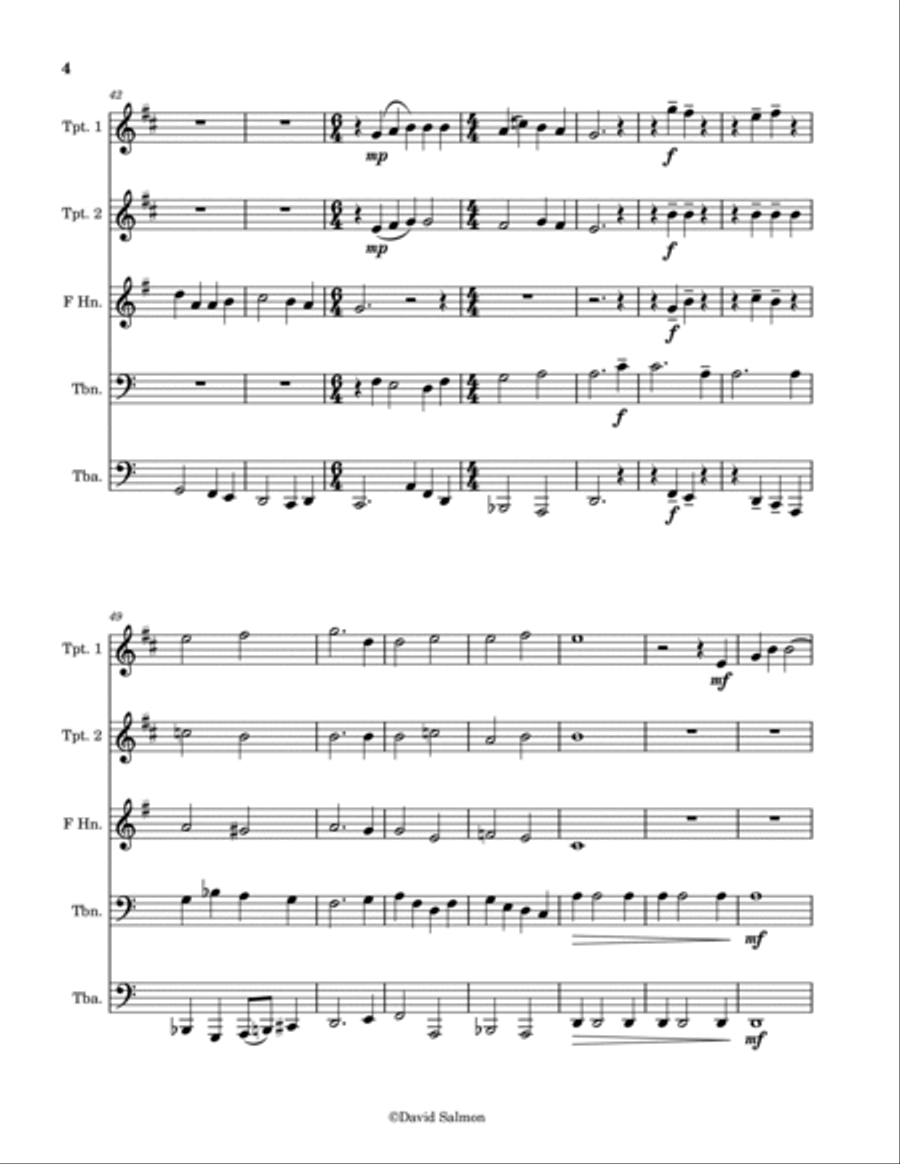 Christmas Medley for 5 Brass Horn scores gallery preview page 4