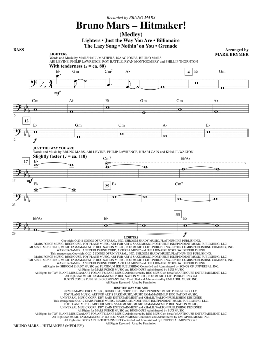 Bruno Mars: Hitmaker! (Medley) - Bass