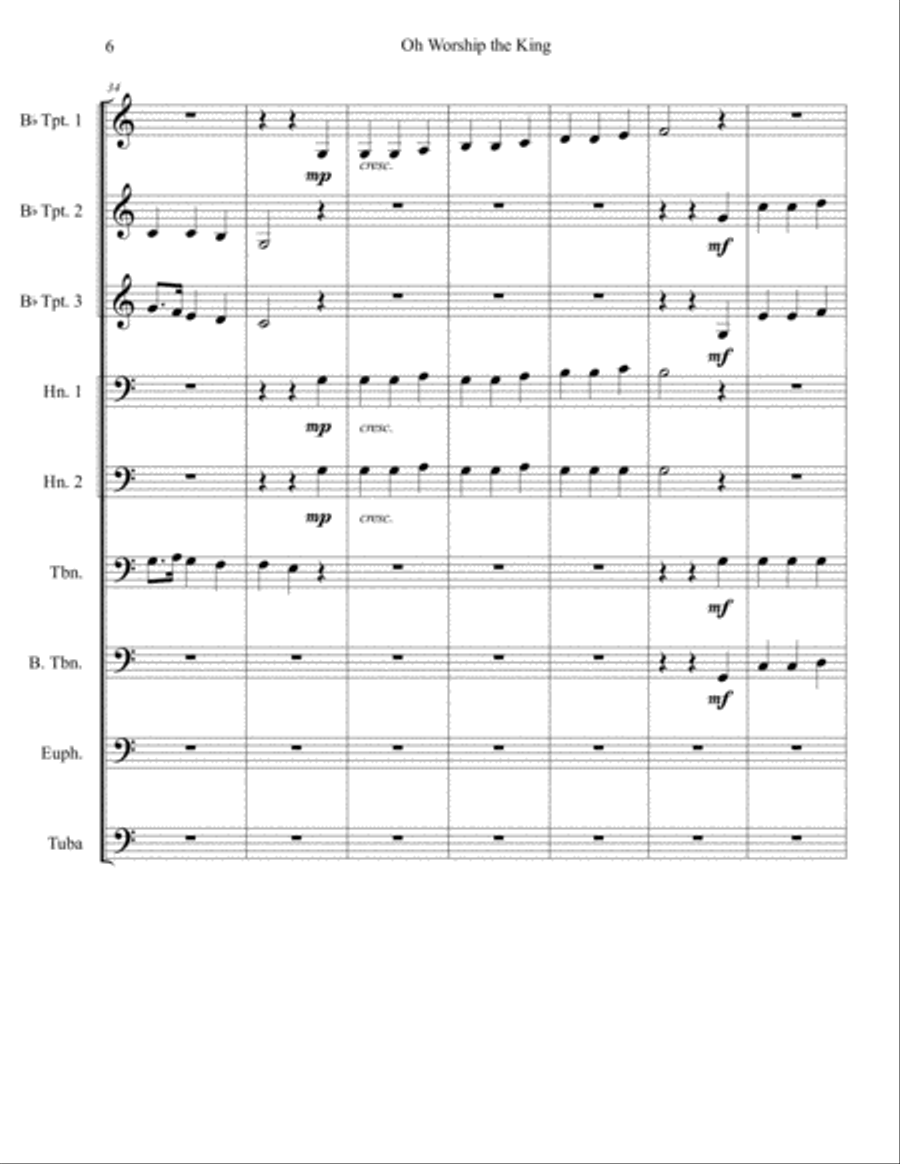 Oh Worship the King Oh Worship the King Brass Ensemble scores gallery preview page 6