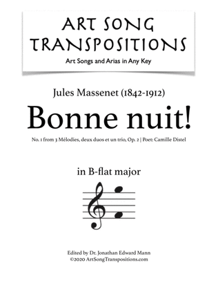 MASSENET: Bonne nuit! Op. 2 no. 1 (transposed to B-flat major)