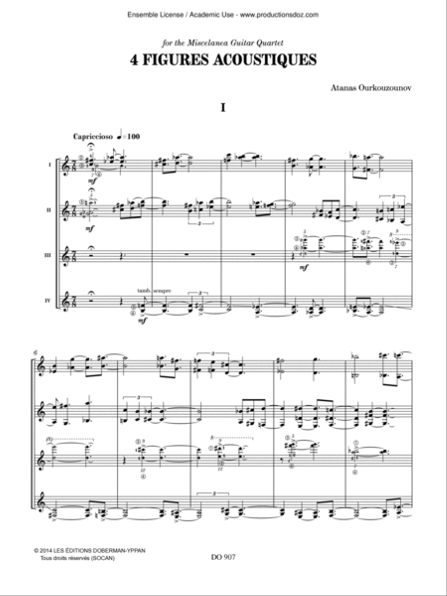 4 figures acoustiques 4 figures acoustiques Guitar Ensemble scores gallery preview page 3
