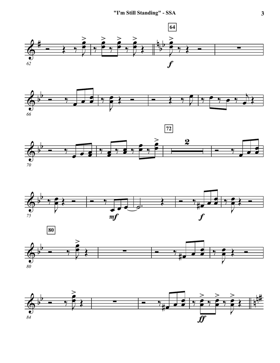 I'm Still Standing Concert Band scores gallery preview page 3