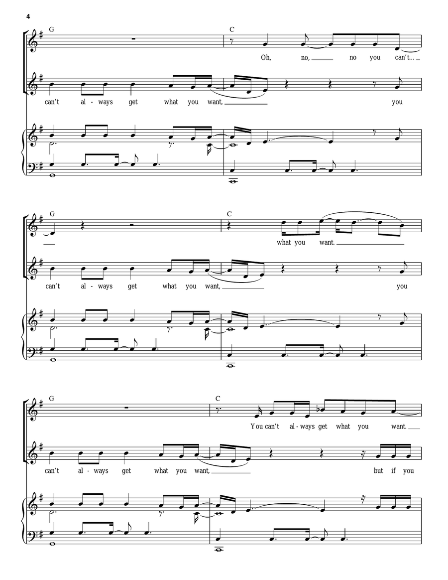 You Can't Always Get What You Want Piano, Vocal scores gallery preview page 4