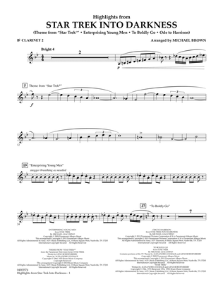 Book cover for Highlights from Star Trek Into Darkness - Bb Clarinet 2