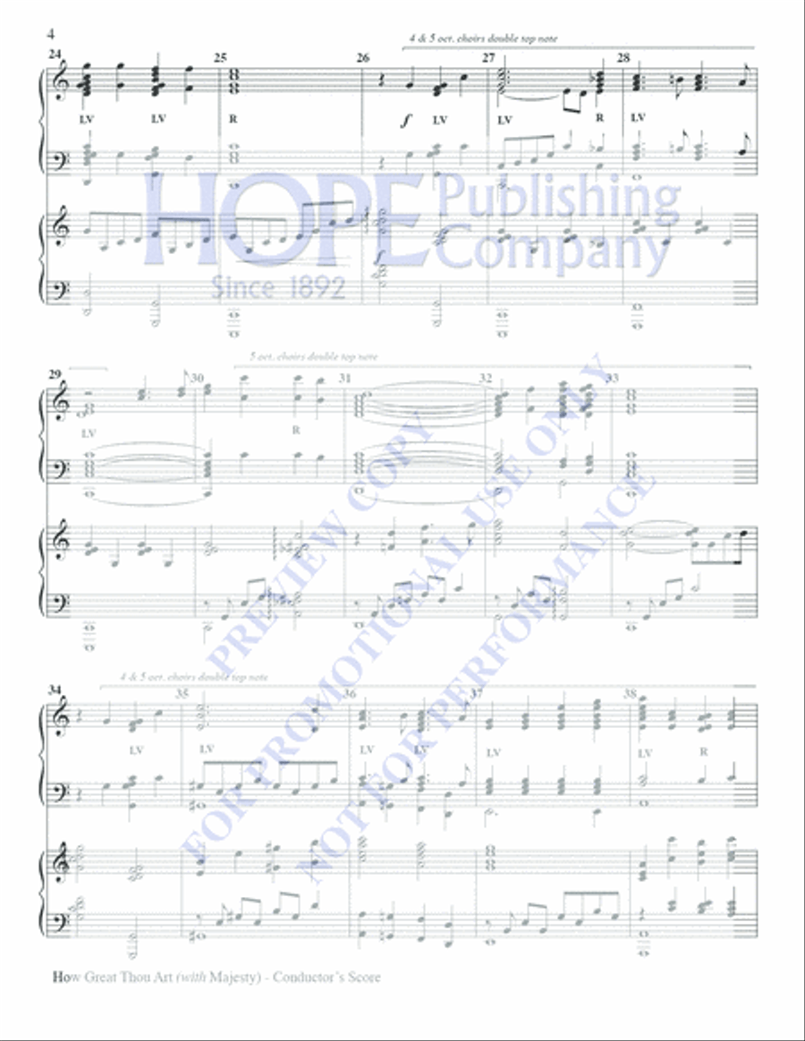 How Great Thou Art with Majesty Handbell Choir scores gallery preview page 4