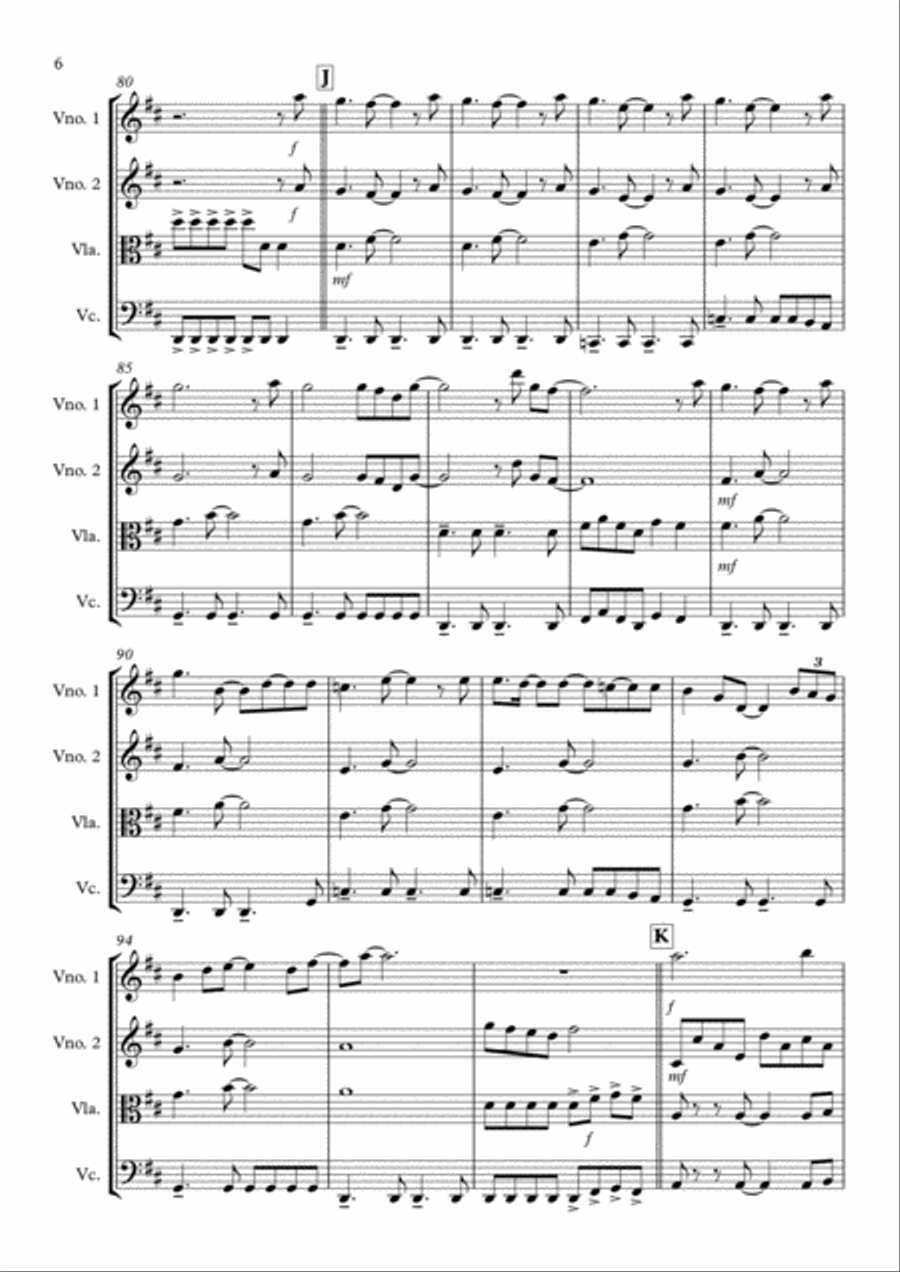 Silent Night Silent Night String Quartet scores gallery preview page 6