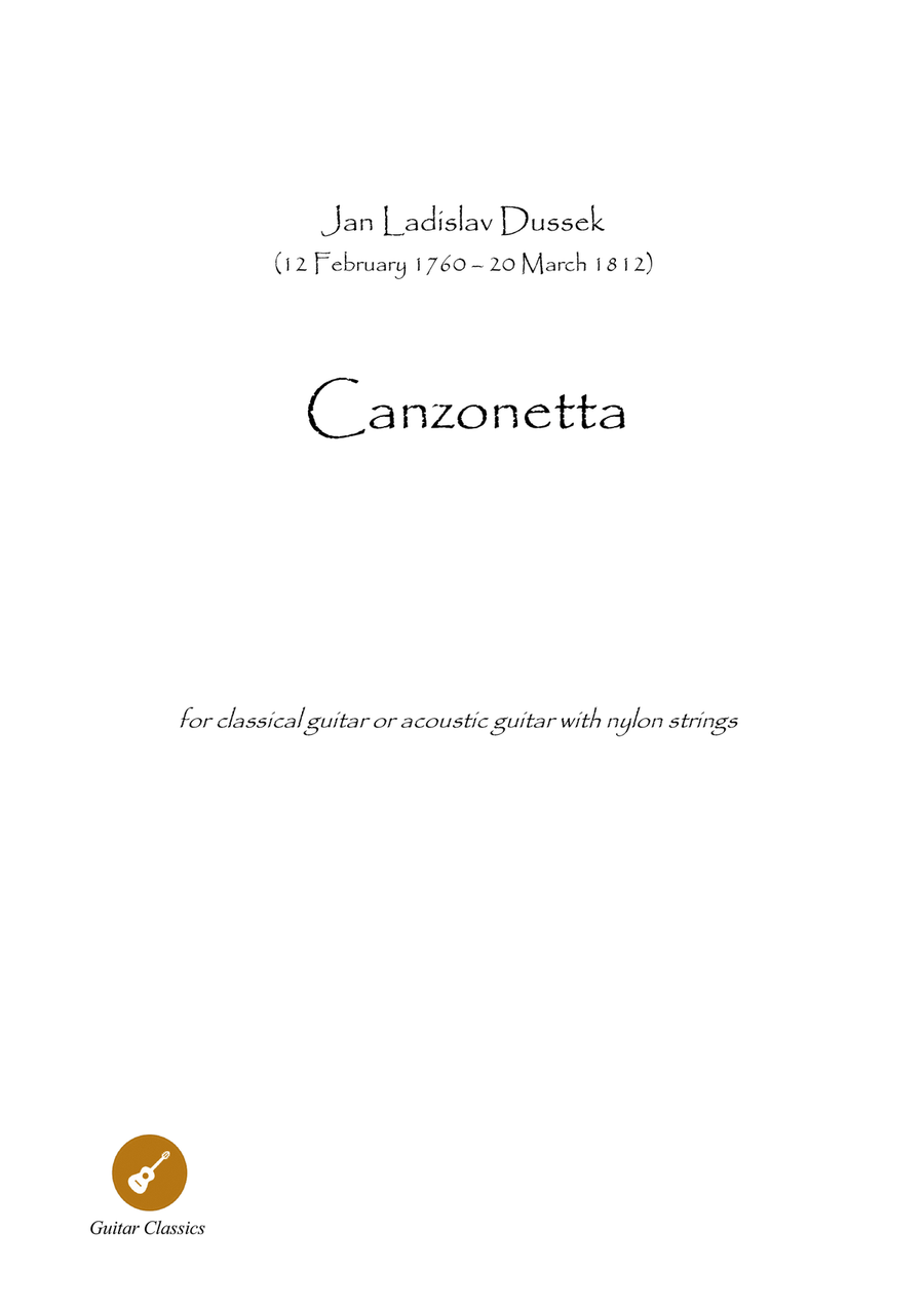Guitar Classics Canzonetta by Dussek Acoustic Guitar scores gallery preview page 1