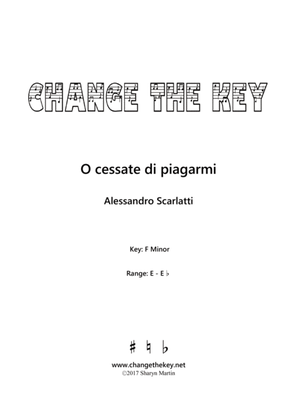 Book cover for O cessate di piagarmi - F Minor