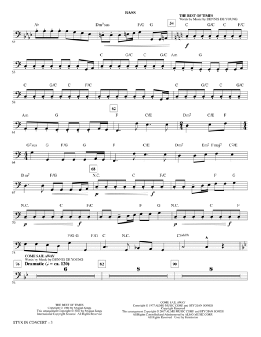 Styx in Concert - Bass Choir scores gallery preview page 3