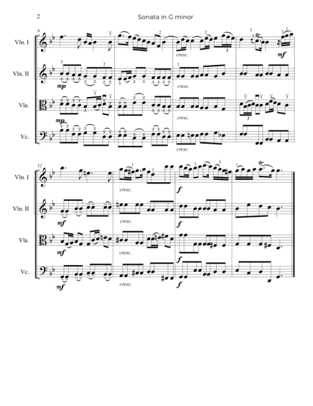 Eccles: Sonata in G minor - String Quartet image number null