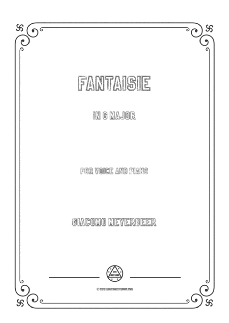 Meyerbeer-Fantaisie in G Major,for Voice and Piano Voice Solo scores gallery preview page 1