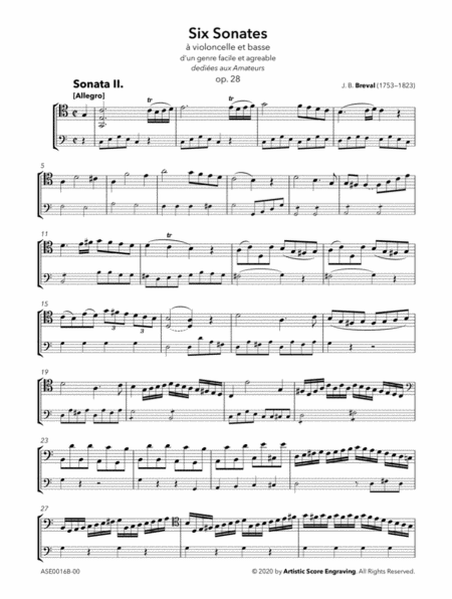 Sonata op. 28 no. 2 in C major for cello and basso